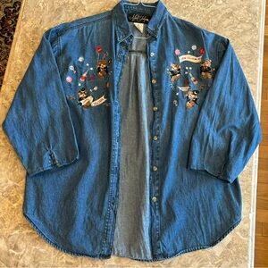 Vintage oversized Y2K Mint Julep Denim Button-Up Shirt
